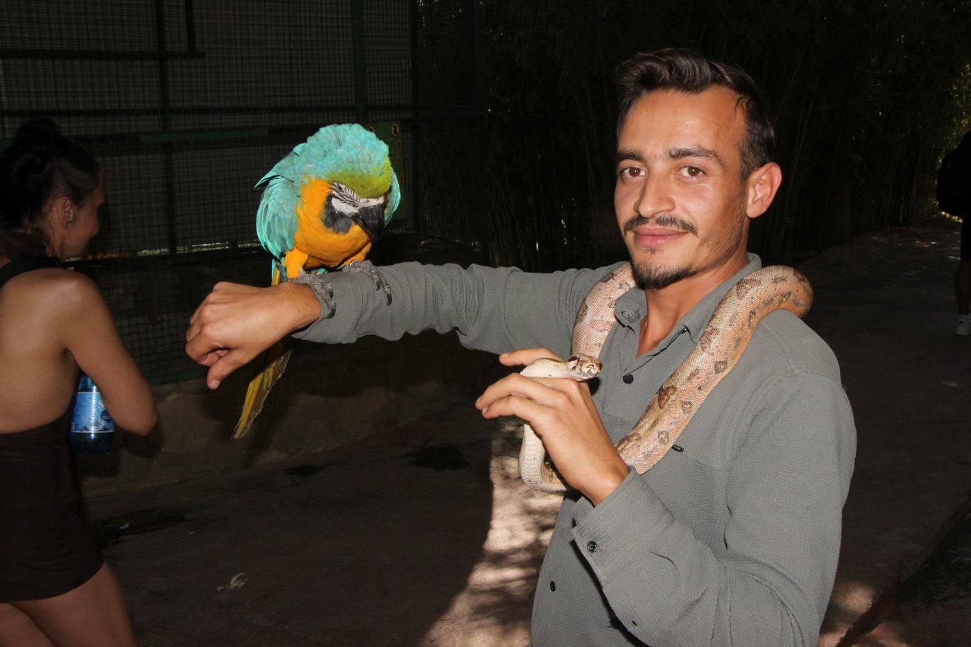 Parrot & snake — Lions Park Antalya